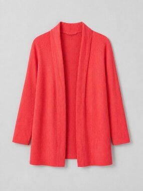 Women's Coral Open Front Sweater Size L